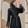 modest lace abaya | pleated kaftan dress | ramadan prayer outfit | energy saving
