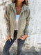 Corduroy Hooded Zip-up Jacket With Pockets Fashion Casual Drawstring Tops Outerwear Women's Clothing Meifu Market