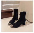 Fashion Elegant Square Head French Chunky Heel Boots Meifu Market