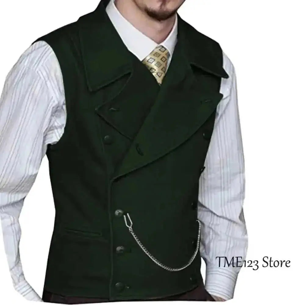 victorian double-breasted vest | woolen suit vest for men | 100 wool waistcoat | ultrasonic cleaning