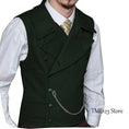 victorian double-breasted vest | woolen suit vest for men | three-piece suit accessory | ultrasonic cleaning