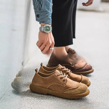 Casual Lace Up All Inclusive Birkenstock Men's Versatile Vintage Casual Leather Shoes