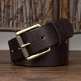 handmade full-grain cowhide belt | 4cm wide leather belt for men | heavy-duty thick leather belt | ultrasonic cleaning