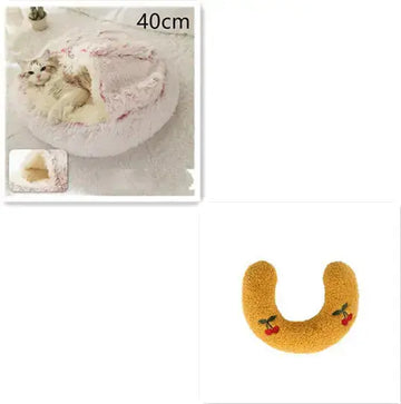 2 In 1 Dog And Cat Bed Pet Winter Bed Round Plush Warm Bed House Soft Long Plush Pets Bed Pet Products Meifu Market