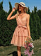 stretch fabric v-neck dress | adjustable waist strap dress | midi length summer dress | energy saving