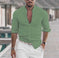 Men's Long Sleeve Shirt With Button Casual Solid Color Tops For Spring Autumn Gray - back view