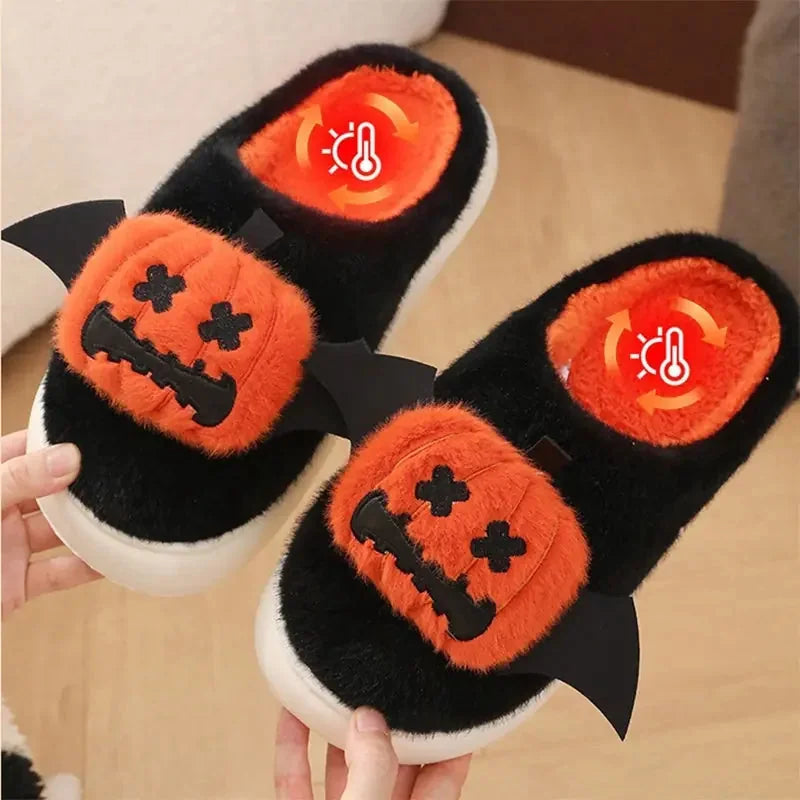 pumpkin slippers with wings | non-slip indoor house shoes | cartoon halloween slippers | ultrasonic cleaning
