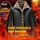 mens fur lined leather coat | genuine leather coat with velvet | heavy duty winter coat | ultrasonic cleaning