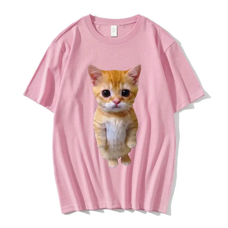 sad crying cat t-shirt | munchkin kitty graphic tee | soft cotton cat meme shirt | ultrasonic cleaning