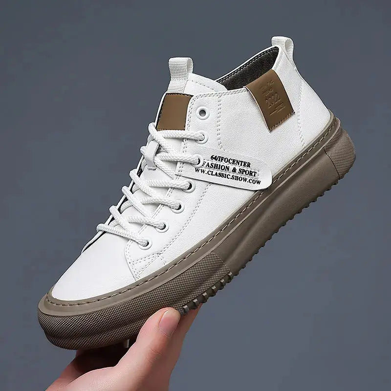Men's Sports Casual Leather White Shoes Meifu Market