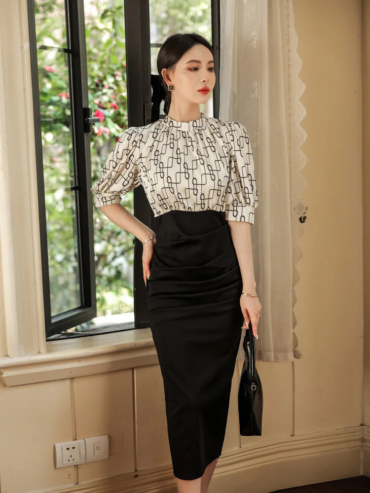 slim fit midi dress | stretchable fabric dress | bodycon party dress | energy saving