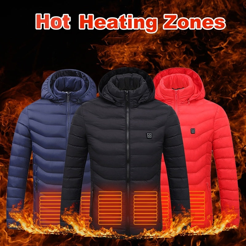 New Heated Jacket Coat USB Electric Jacket Cotton Coat Heater Thermal Clothing Heating Vest Men's Clothes Winter Meifu Market