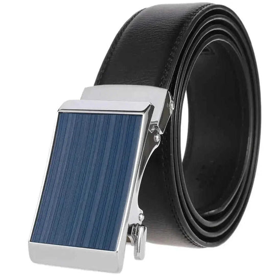 Cowhide Alloy Belt Automatic Buckle Business Casual Belt Men's Pant Belt Browngun Buckle A - color variant display