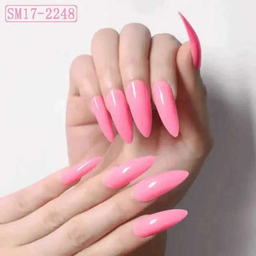 Long Pointed False Nails Solid Color Nails Salon Nails Almond Nail Patches Finger Nails