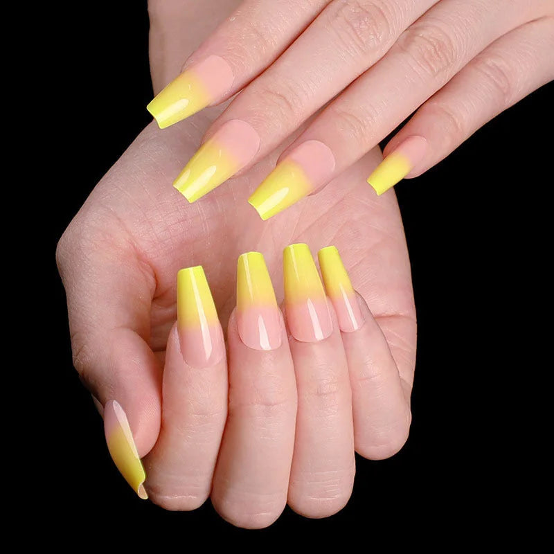 press-on nails for women | coffin shaped acrylic nails | long stiletto fake nails | energy saving