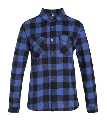 A Long-sleeved Pocket Checked Shirt With A Lapel For Young Men In Autumn And Meifu Market