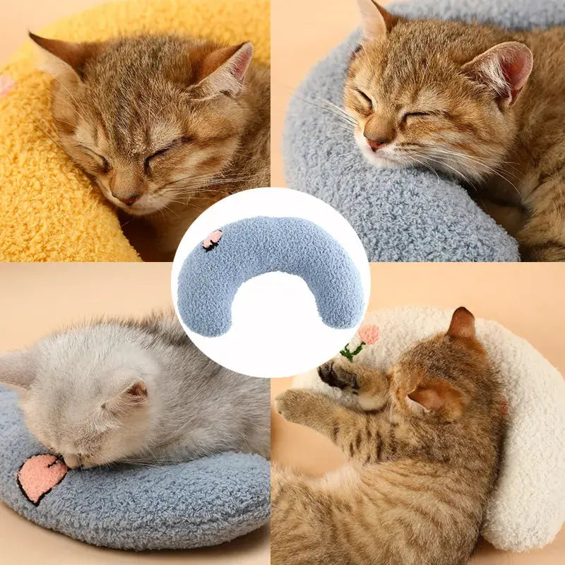 Little Pillow For Cats Fashion Neck Protector Deep Sleep Puppy U-Shaped Pillow Pets Pillow Kitten Headrest Dog Sleeping Pillow Pet Products Meifu Market