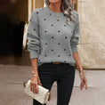 Ins Polka Dot Print Pullover Sweater Fashion Casual Long-sleeved Jacquard Knitted Top Winter Round Neck Clothing For Women Meifu Market