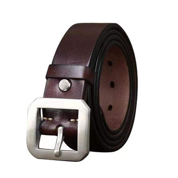 Thick Glossy Pure Cowhide Stainless Steel Belt meifu market