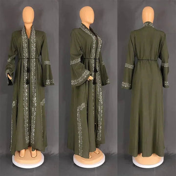 long-sleeve abaya dress | breathable cotton fabric | plus size prayer gown | energy saving
