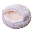 Deep Sleep Half-pack Semi-enclosed Dual-use Plush Round Pet Bed Meifu Market