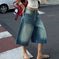 stretchable denim shorts | high-waisted denim shorts | distressed denim shorts | energy saving