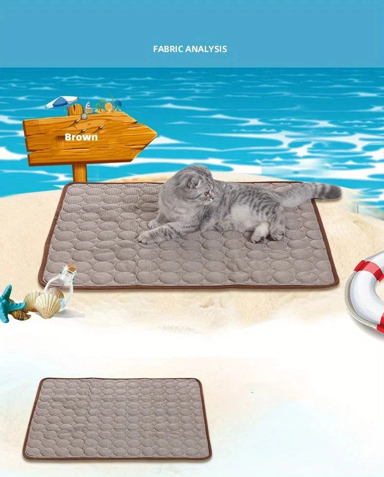 cooling pet mat for summer | breathable cat cooling pad | washable dog cooling blanket | ultrasonic cleaning