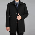 heavy wool blend coat | mid-length overcoat for men | winter warmth coat | ultrasonic cleaning