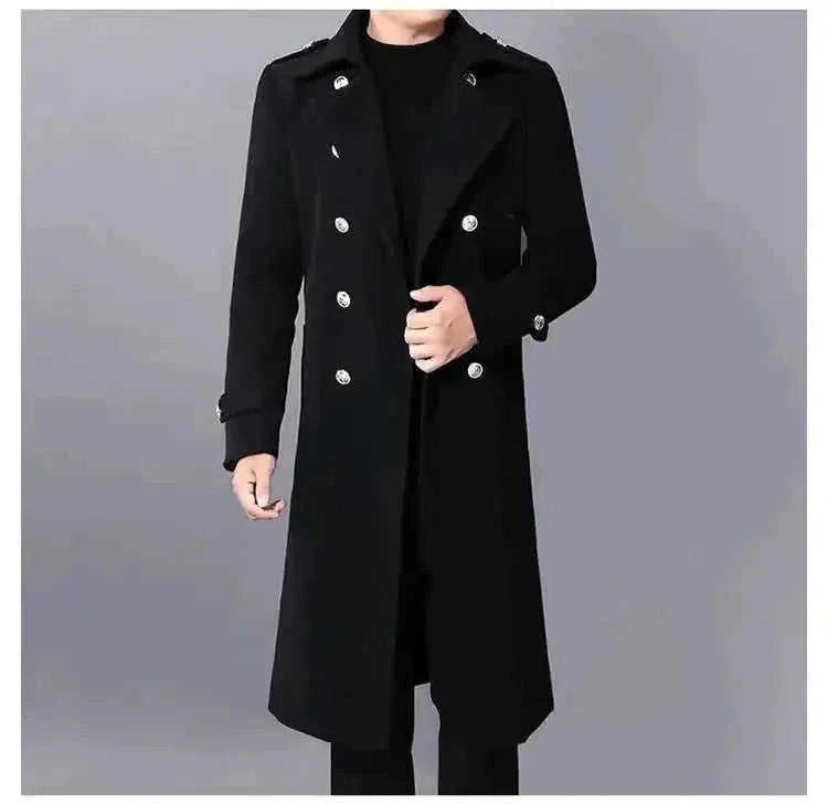 Autumn And Winter New Slim-fit Wool Coat Men's Coat 2XL - alternative perspective