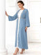 hand-stitched embroidery cardigan | lightweight travel kaftan gown | premium cotton long cardigan | ultrasonic cleaning