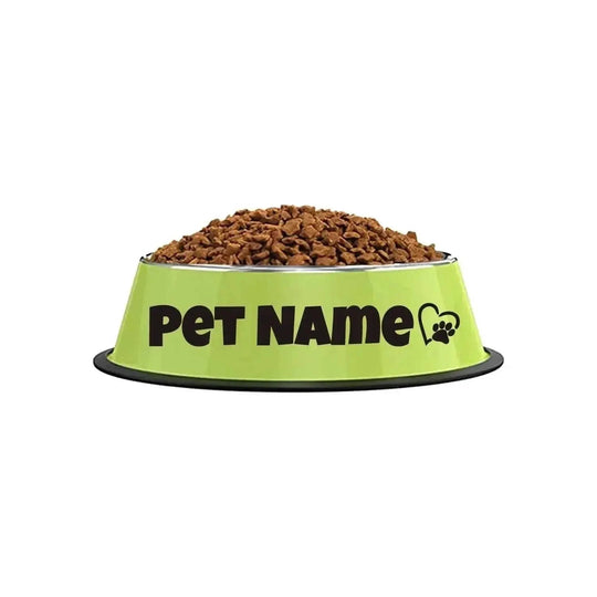 Customizable Stainless Steel Dog Bowl, Non-Slip Pet Food and Water Bowl with Personalized Name for Dogs Red-crown - availa...