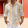 striped cotton linen shirt | mens long-sleeved button down | breathable linen blend shirt | energy saving