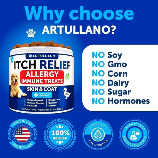 Do Not Sell On Amazon Dog Allergy Relief Chews Itching Skin Relief For Dogs Fish Oil 3 Seasonal Allergies Pills Skin & Coa...