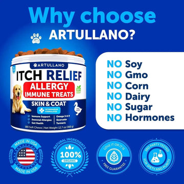 Do Not Sell On Amazon Dog Allergy Relief Chews Itching Skin Relief For Dogs Fish Oil 3 Seasonal Allergies Pills Skin & Coat Anti ItchHot Spots Treatment Canine Immune Health Supplement 180 Soft Treats