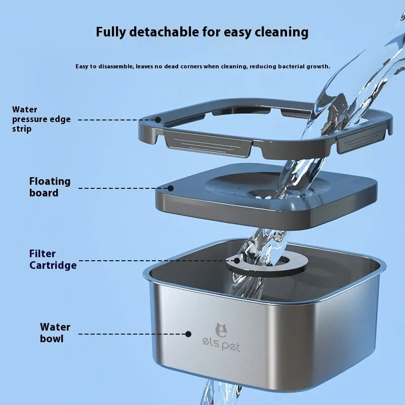 Pet Water Bowl Stainless Steel Floating Bowl Water Feeder Anti-tumble Meifu Market