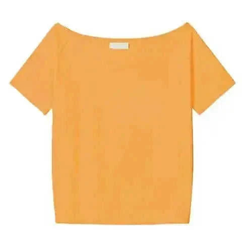 loose oblique shoulder top | short sleeve womens blouse | breathable cotton fabric | energy saving