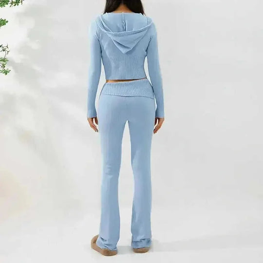premium cotton blend fabric | two-piece hoodie set | versatile lounge wear | energy saving