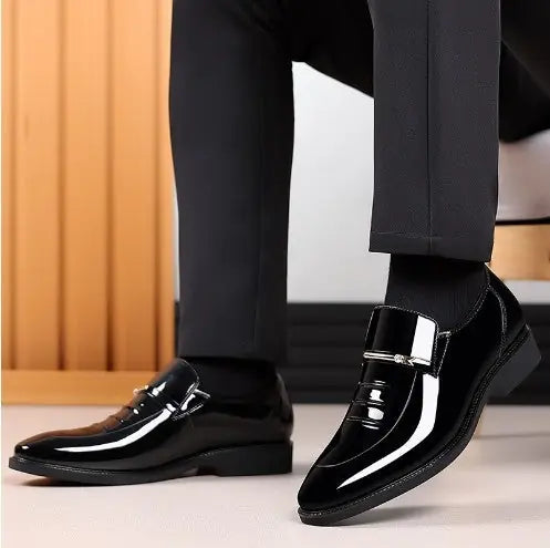 Men's Business British Style Patent Leather Shoes Meifu Market