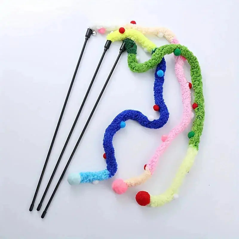 interactive cat toy | soft plush cat teaser | kitten play stick | ultrasonic cleaning