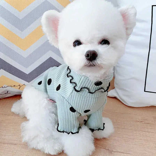 Dot turtleneck dog bottoming shirt 3XL - available style options