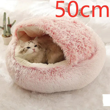 2 In 1 Dog And Cat Bed Pet Winter Bed Round Plush Warm Bed House Soft Long Plush Pets Bed Pet Products Meifu Market
