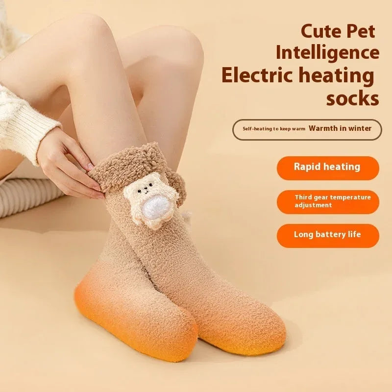 thickened fleece construction | usb powered heating socks | adjustable temperature control | energy saving