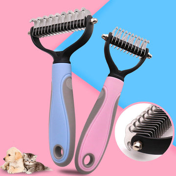 Stainless Double-sided Pet Brush Hair Removal Comb Grooming Dematting Dog Grooming Shedding Tools Meifu Market