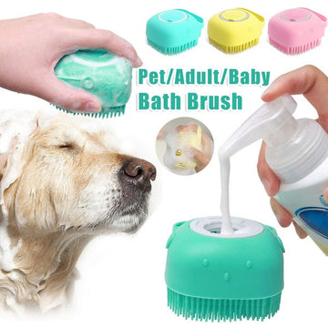 Silicone Dog Bath Massage Gloves Brush Pet Cat Bathroom Cleaning Tool Comb Brush For Dog Can Pour Shampoo Dog Grooming Supplies Meifu Market