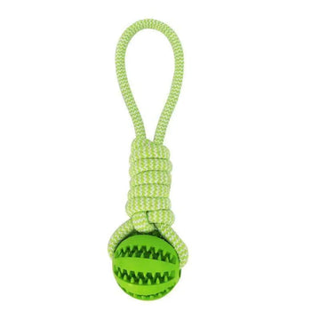 Dog Treat Ball Toy - Hemp Rope Rubber Chew Interactive for Small Dogs