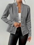 Women's Blazer Jacket Suit Coat Single-breasted Stand Collar Tops Slim Outerwear Temperament Office Jacket Meifu Market