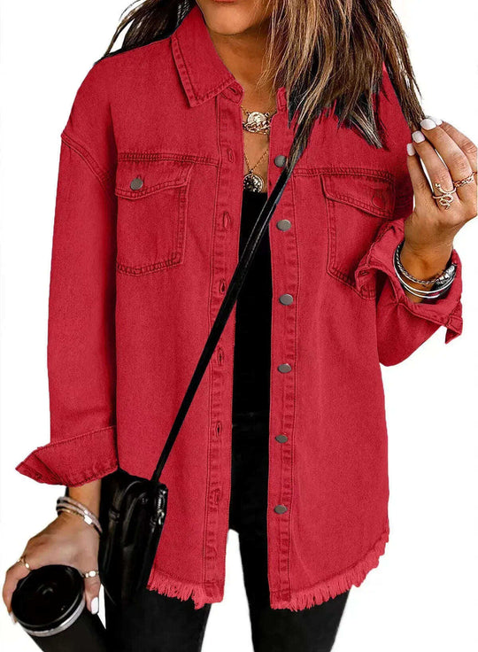 Washed Denim Shirt Jacket Women's European And American Meifu Market
