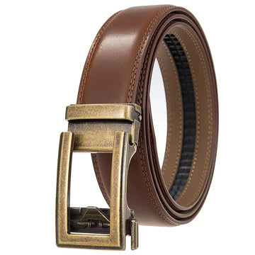 Antique Cowhide Men's Leather Belt Casual Business Comfort Click Belt Meifu Market