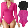 seamless shapewear jumpsuit | long sleeve bodysuit for women | slimming romper with zipper | energy saving