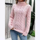 Women's Cable-knit Turtleneck Sweater Meifu Market